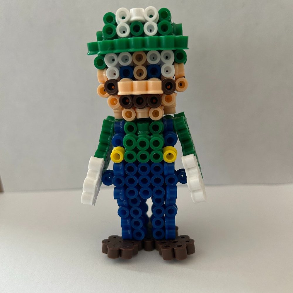 3D Perler Bead Figurine of Luigi